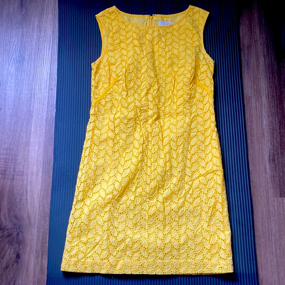 𝅺Ann Taylor yellow 100% cotton dress size 4